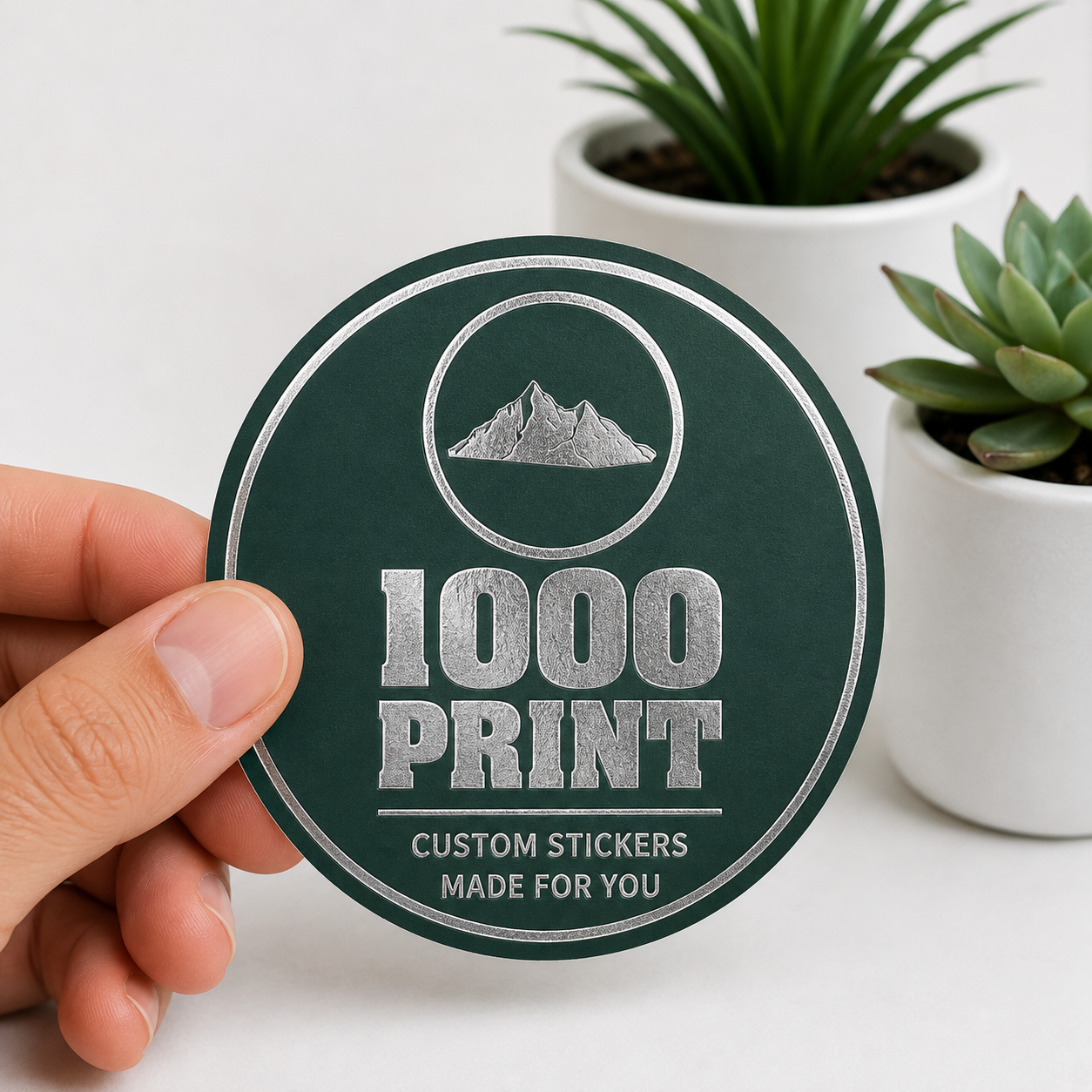 Custom Circle Silver Foiling Stickers Colour Paper Sheets | 1000 Print