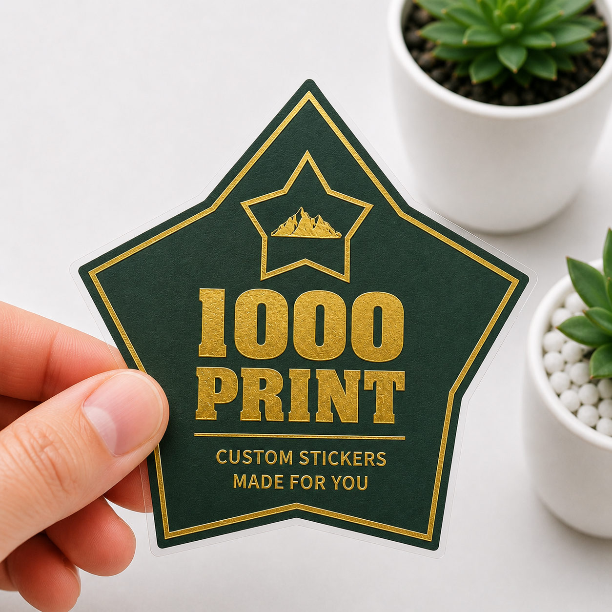 Custom Shape Gold Foiling Colour Paper Stickers | 1000 Print