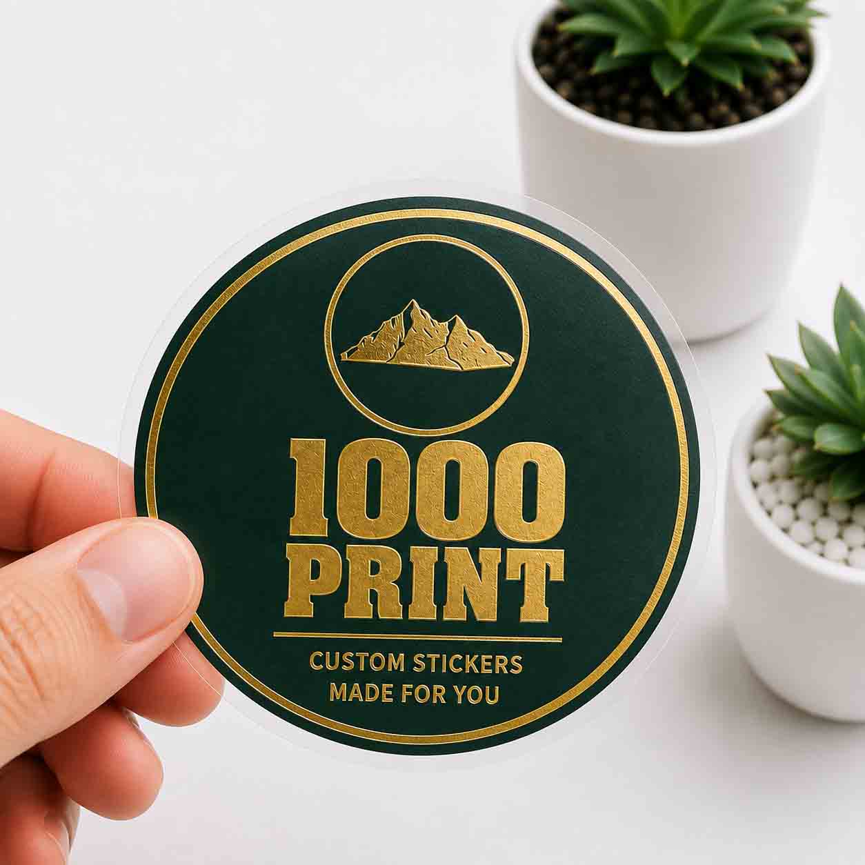 Custom Circle Gold Foiling Stickers Colour Paper Sheets | 1000 Print