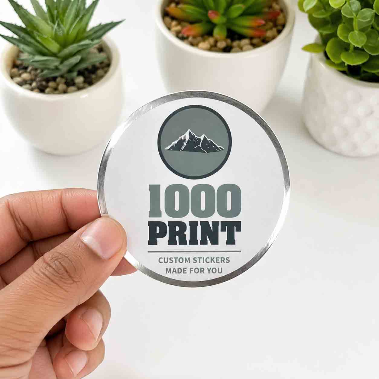 Custom Circle Silver Foiling Stickers | 1000 Print