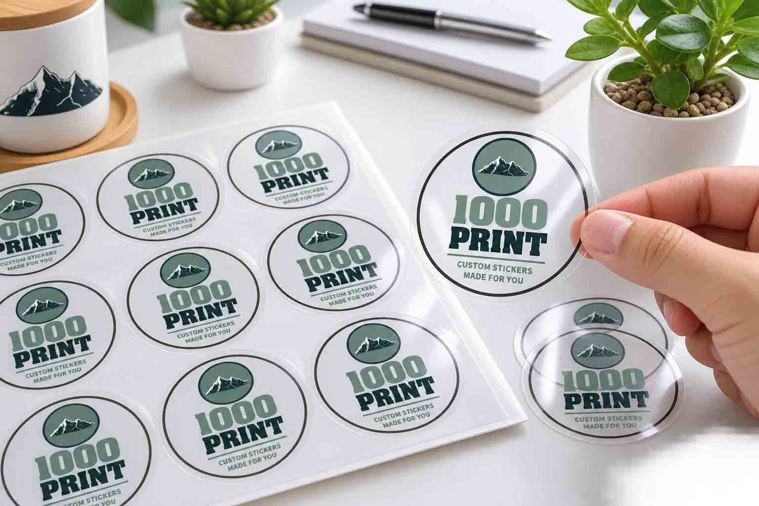 Custom Circle Clear Sheet Labels | 1000 Print