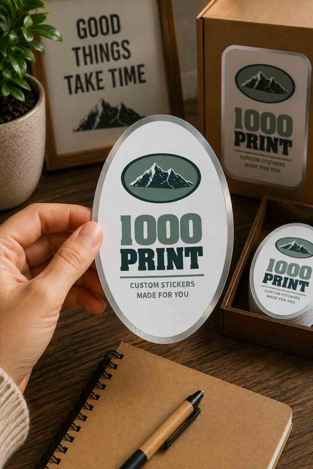 Custom Oval Silver Foiling Stickers | 1000 Print