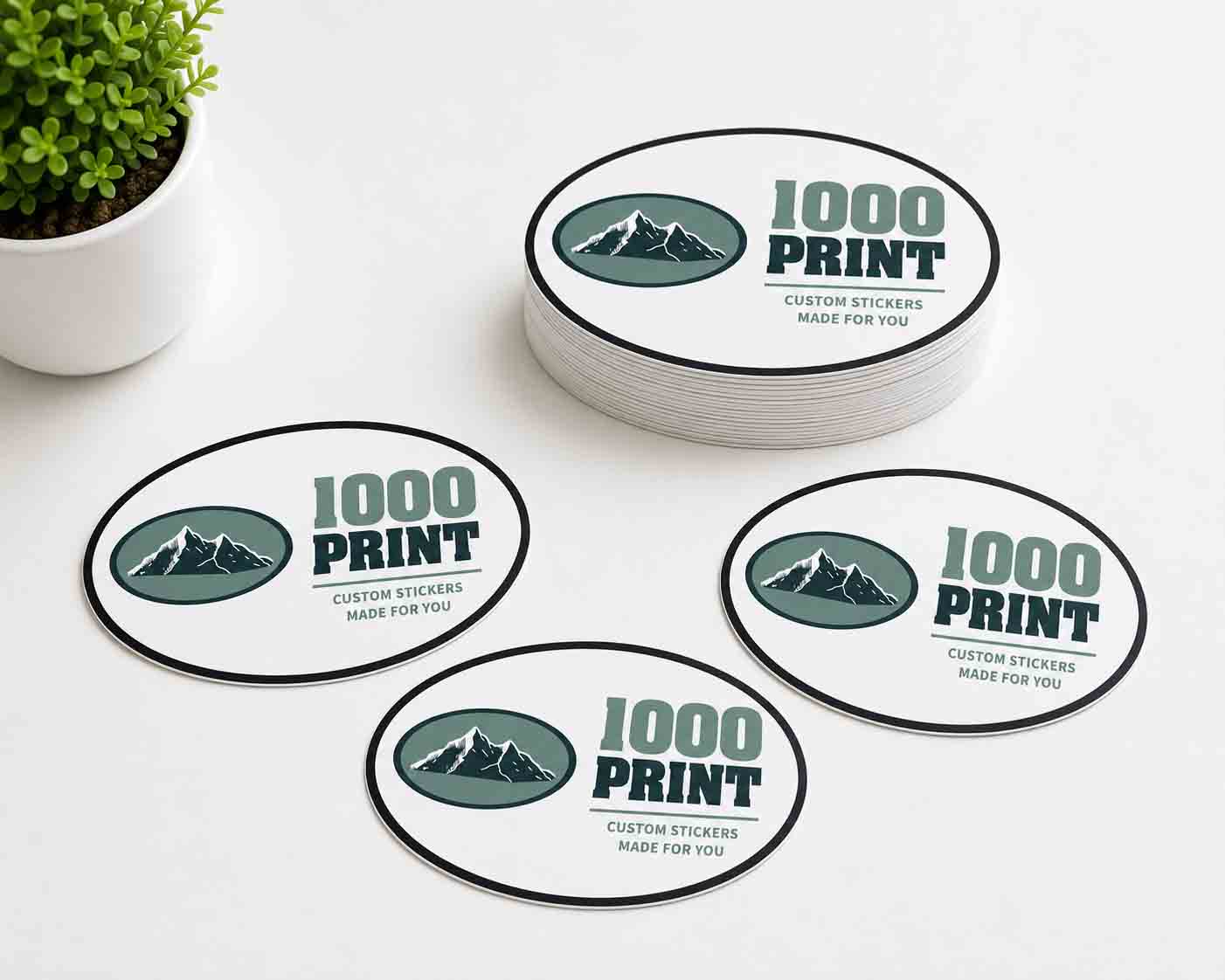 Custom Oval Sticker Singles | 1000 Print