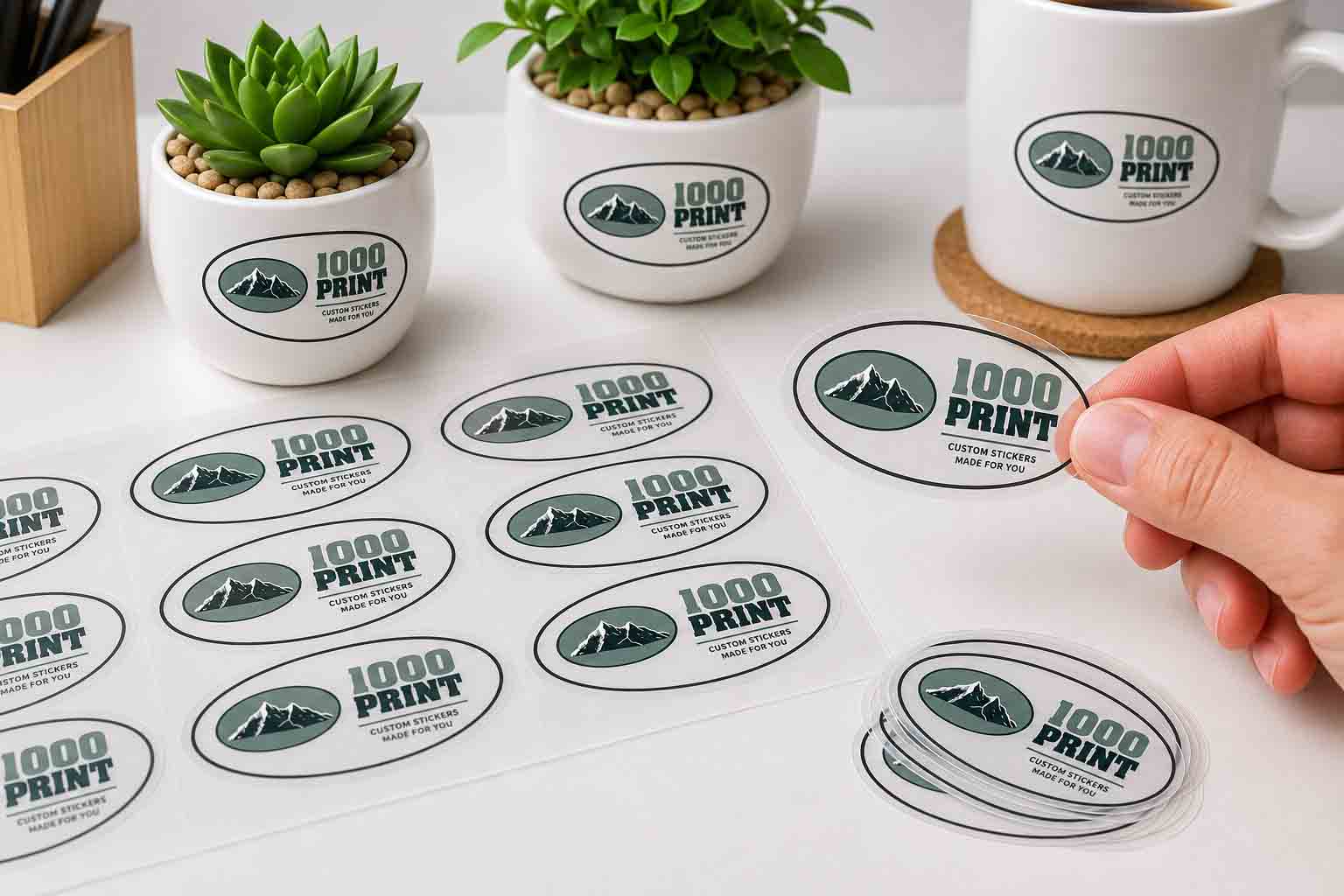 Custom Oval Clear Sheet Labels | 1000 Print