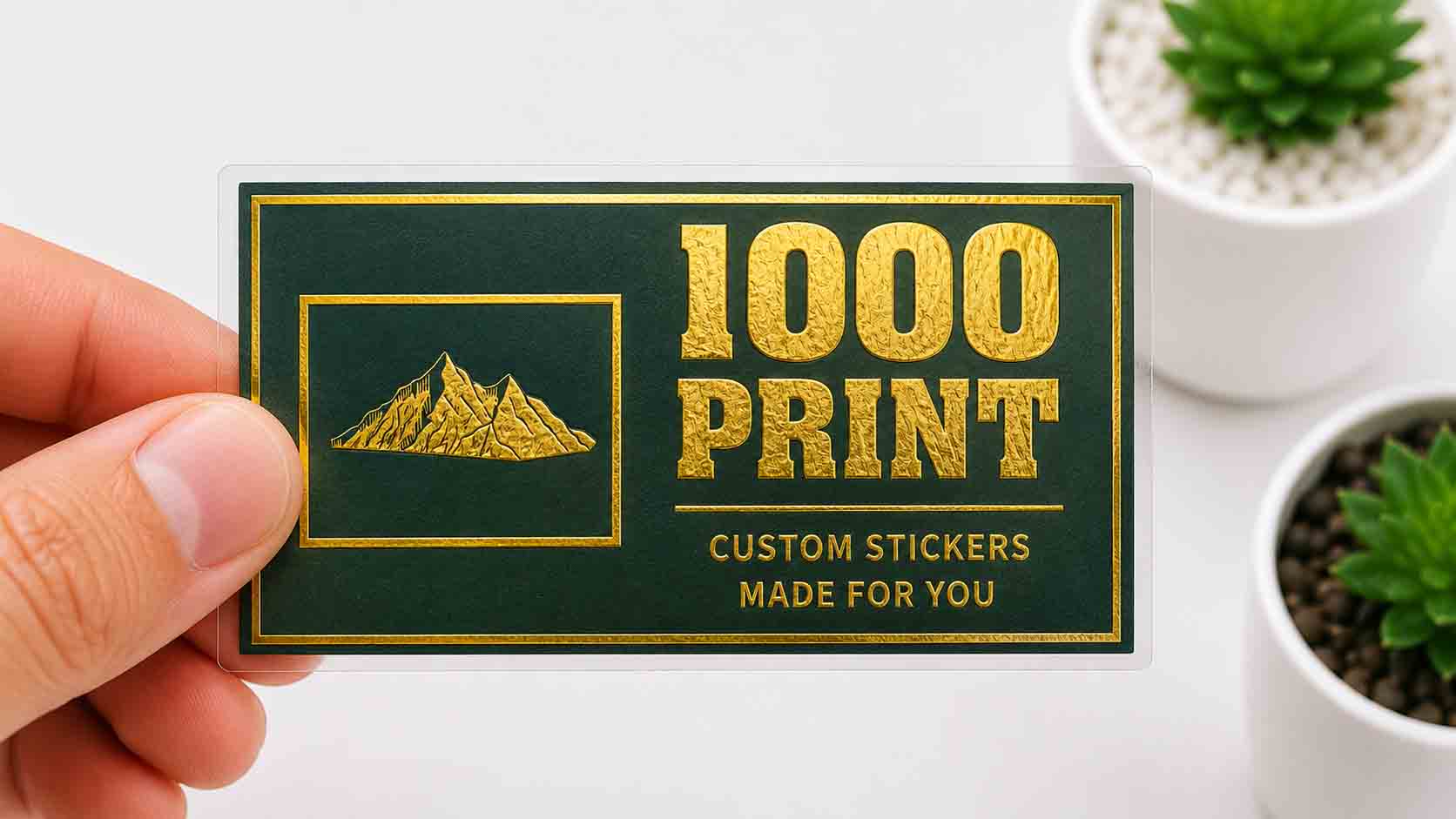 Custom Rectangle Gold Foiling Colour Paper Stickers | 1000 Print