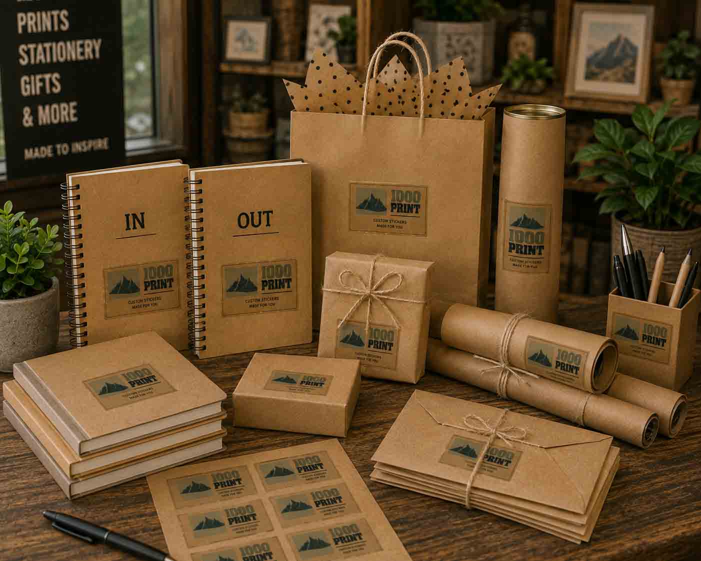 Custom Rectangle Kraft Paper Stickers | 1000 Print