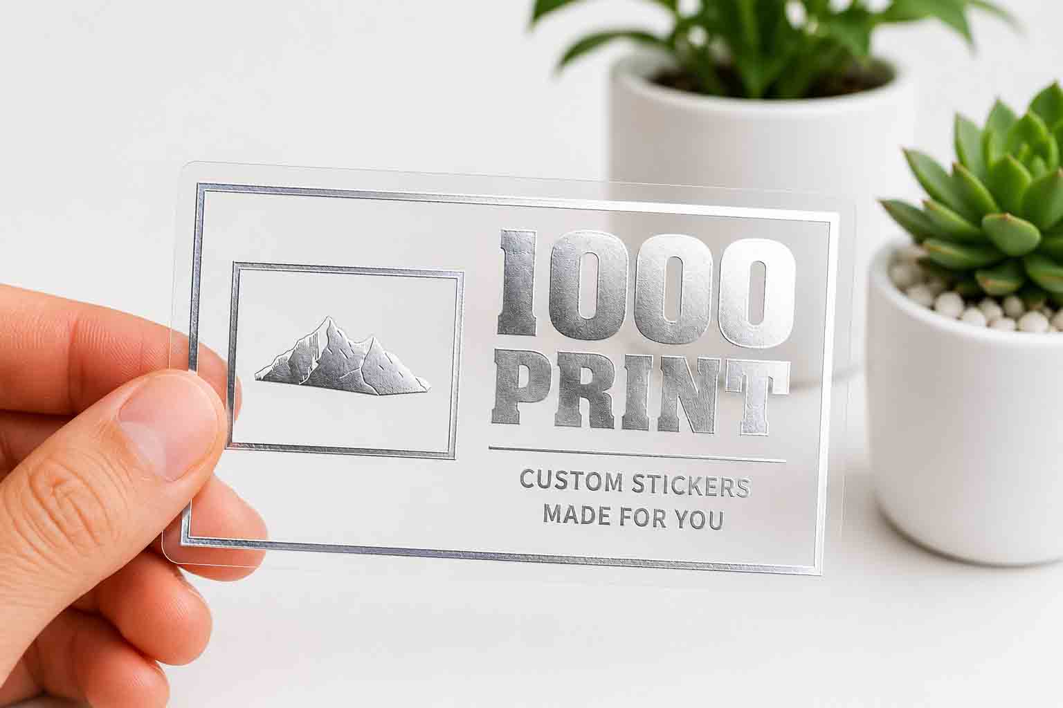 Custom Rectangle Silver Foiling Transparent Stickers | 1000 Print