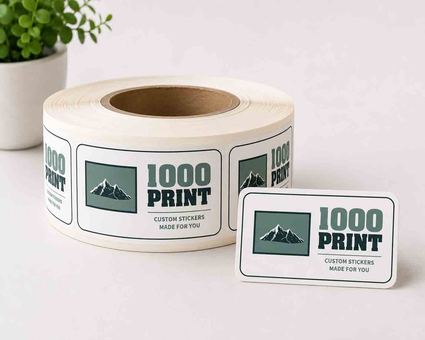 Custom Rounded Rectangle Roll Label Stickers | 1000 Print