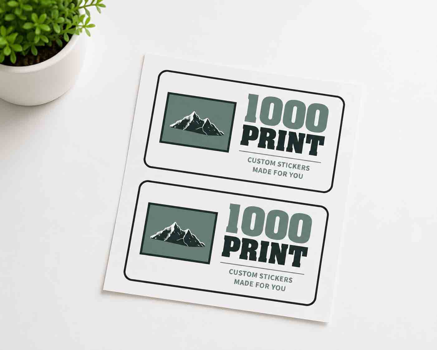 Custom Rounded Rectangle Sheet Stickers | 1000 Print