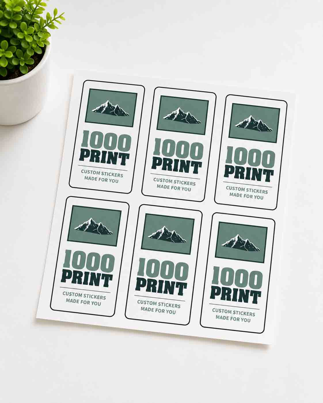 Custom Rounded Rectangle Sheet Stickers | 1000 Print