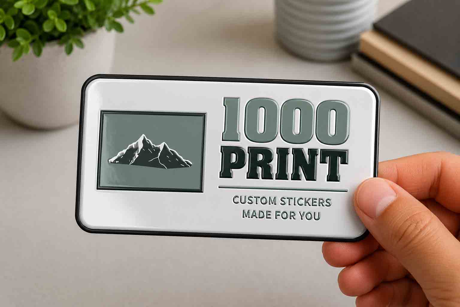 Custom Rounded Rectangle Spot UV Stickers | 1000 Print