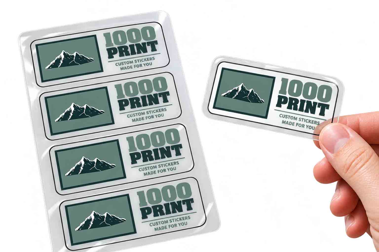 Custom Rounded Rectangle Clear Sheet Labels | 1000 Print