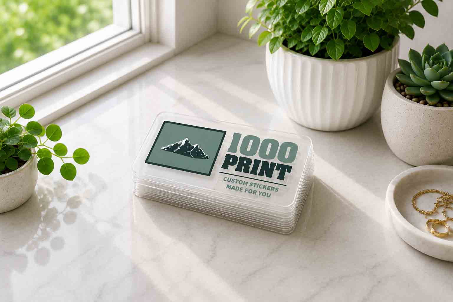 Custom Rounded Rectangle Clear Stickers | 1000 Print
