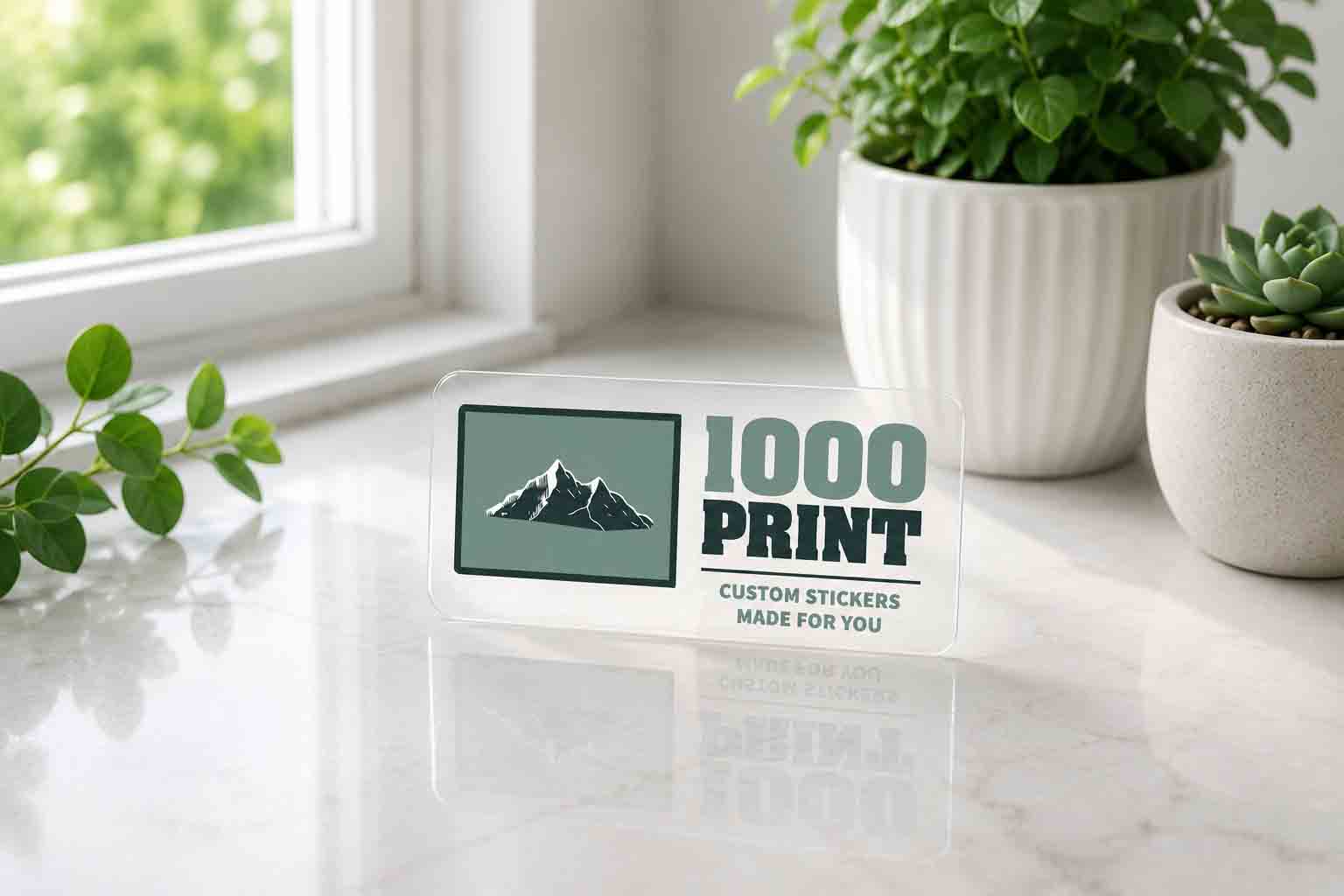 Custom Rounded Rectangle Clear Stickers | 1000 Print