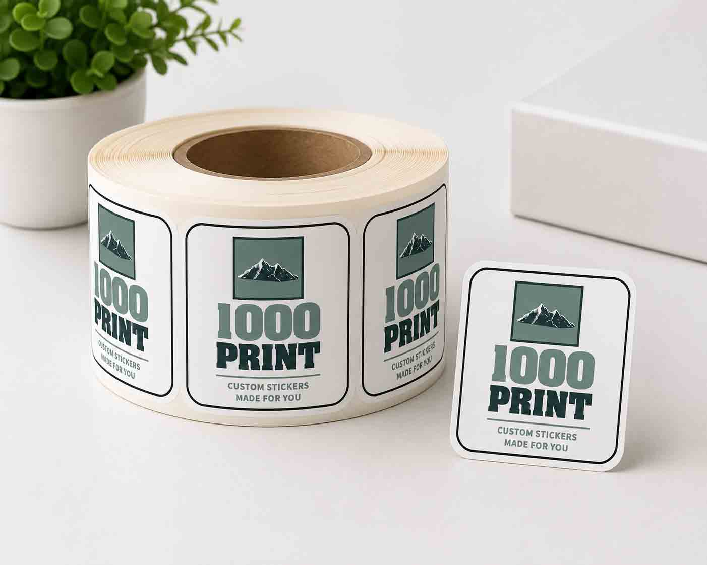 Custom Rounded Square Roll Label Stickers | 1000 Print
