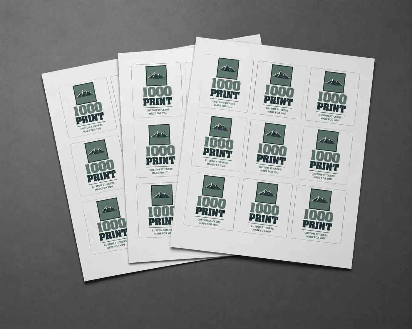 Custom Rounded Square Sheet Stickers  | 1000 Print