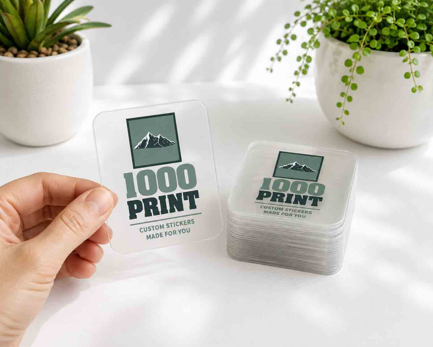Custom Rounded Square Clear Stickers | 1000 Print