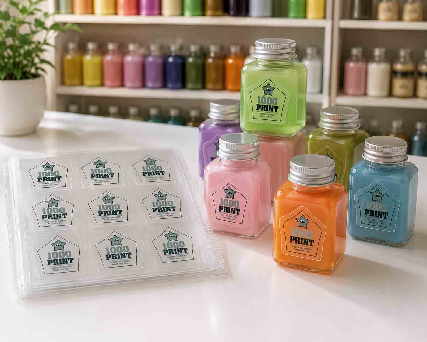 Custom Shape Clear Sheet Labels | 1000 Print