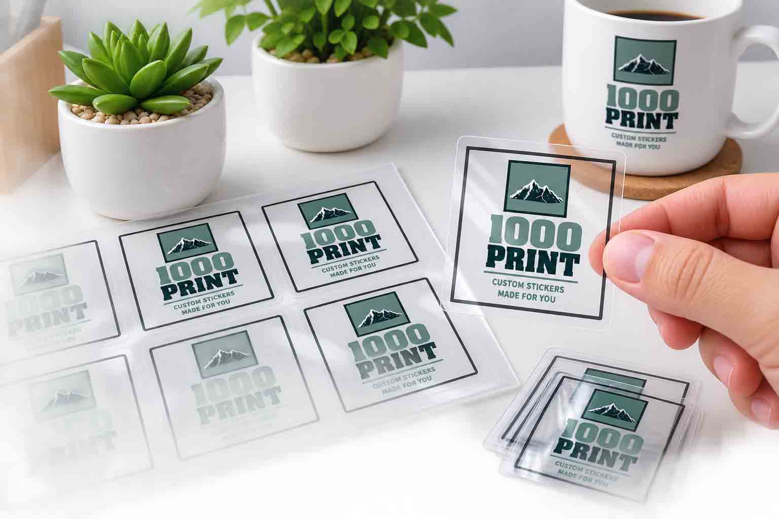 Custom Square Clear Sheet Labels | 1000 Print