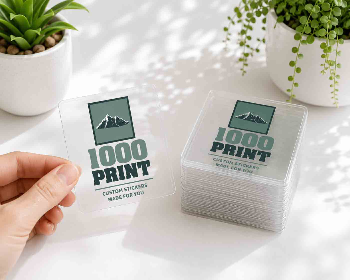 Custom Square Clear Stickers | 1000 Print