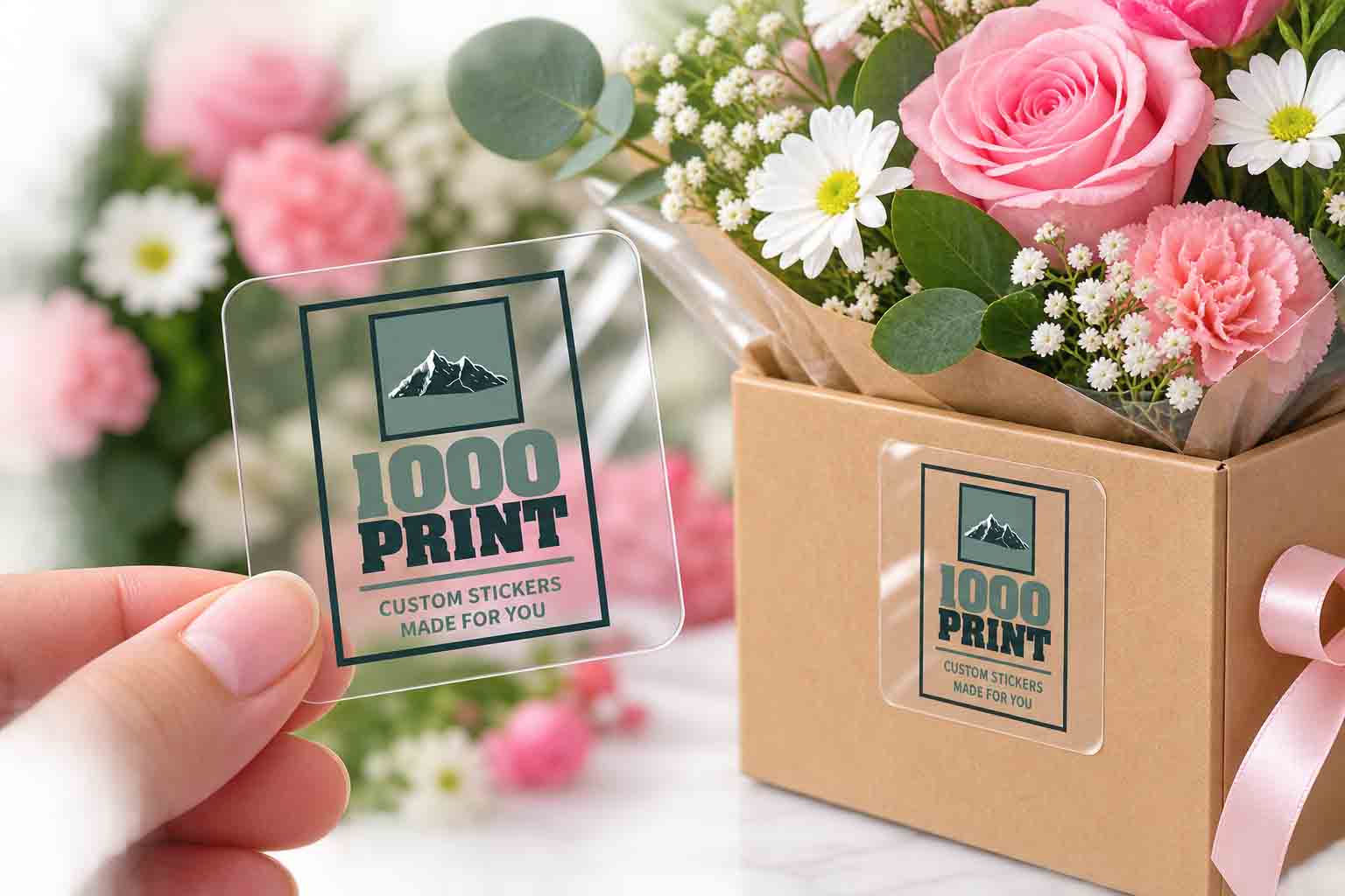Custom Square Clear Stickers | 1000 Print