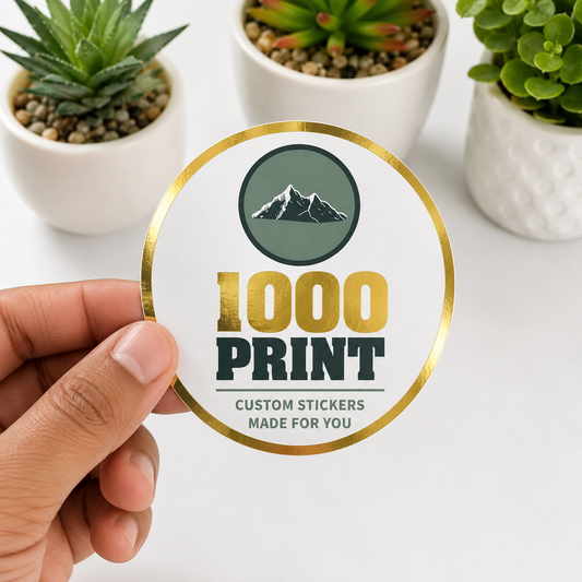Custom Circle Gold Foiling Stickers | 1000 Print