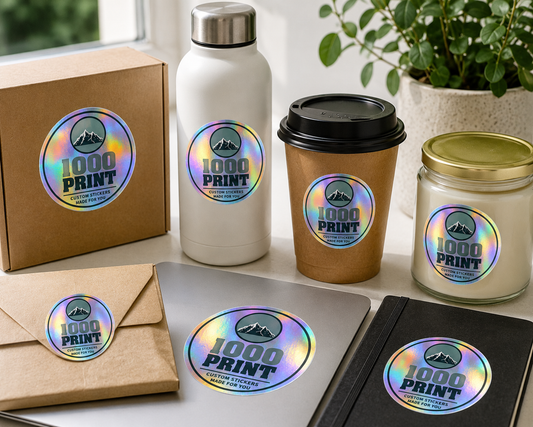 Custom Circle Holographic Stickers | 1000 Print (Colour)
