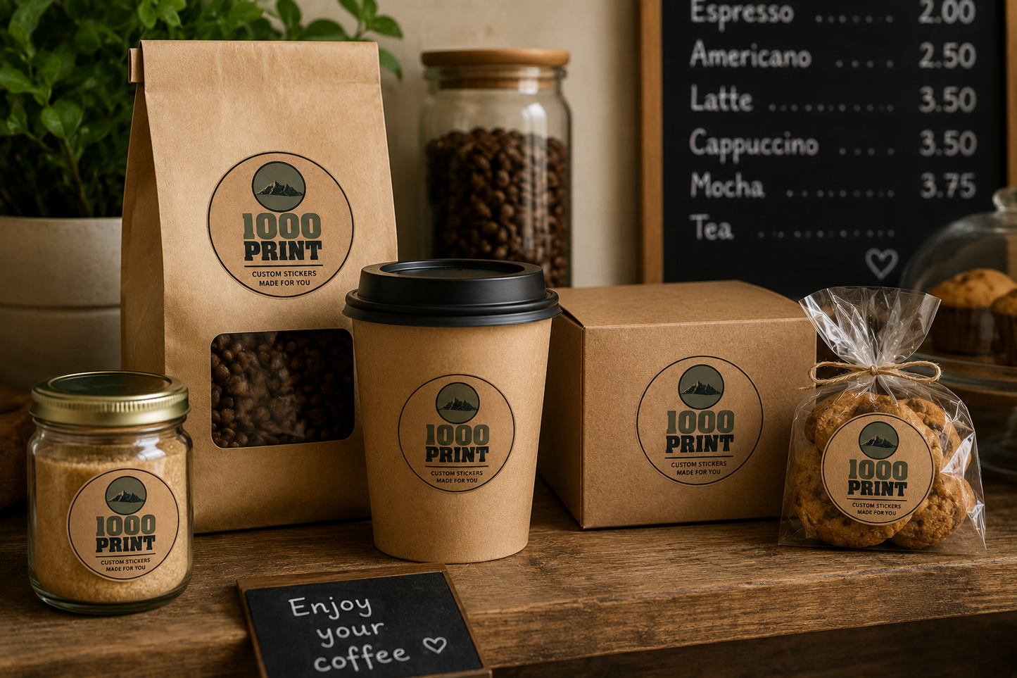 Custom Circle Kraft Paper Stickers | 1000 Print