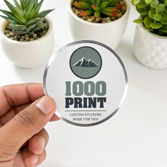 Custom Circle Silver Foiling Stickers | 1000 Print