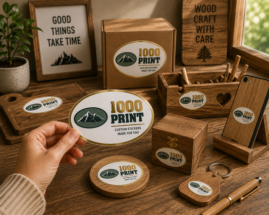 Custom Oval Gold Foiling Stickers | 1000 Print