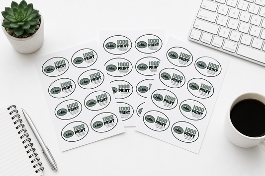 Custom Oval Stickers Sheet | 1000 Print