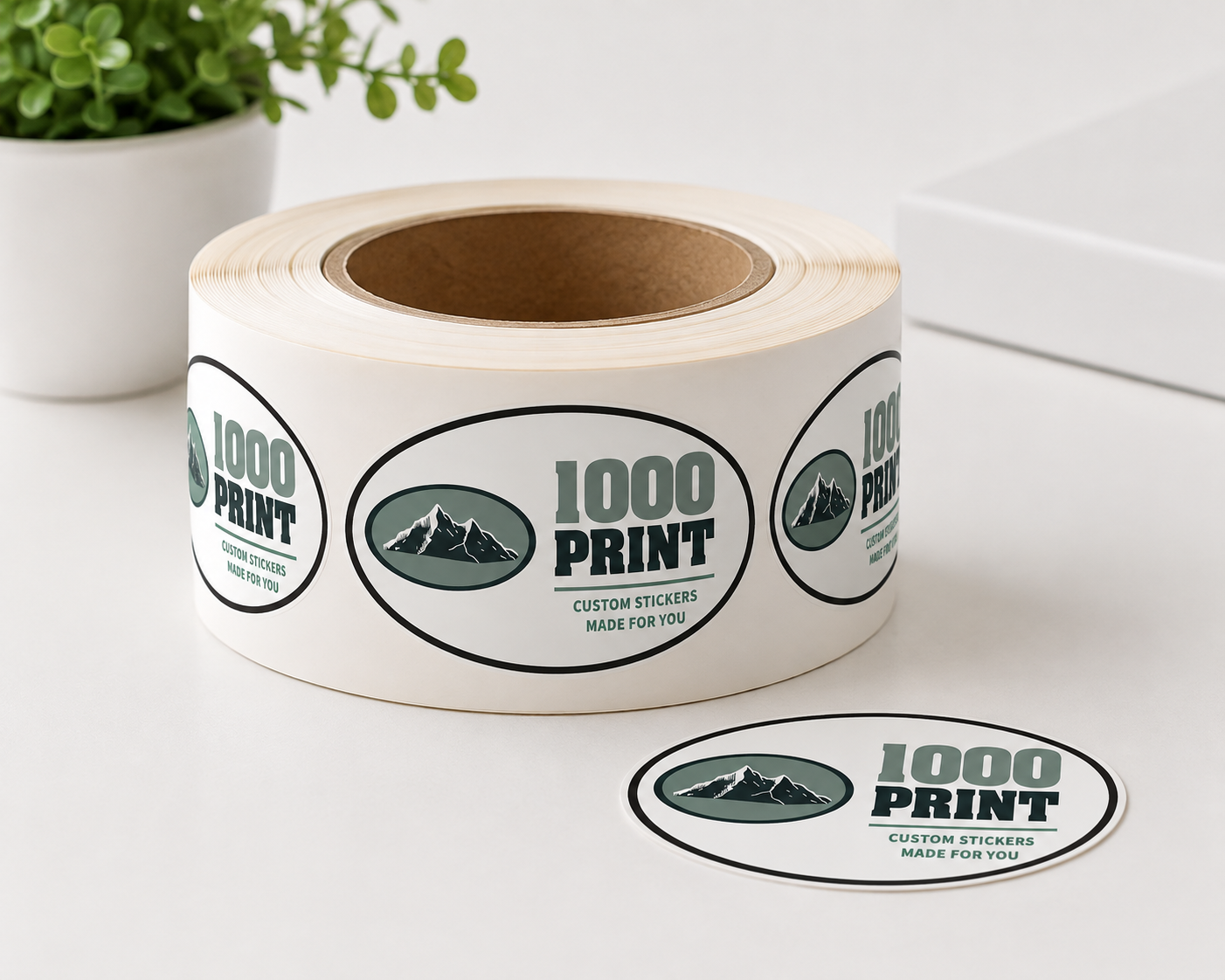 Custom Oval Roll Label Stickers | 1000 Print