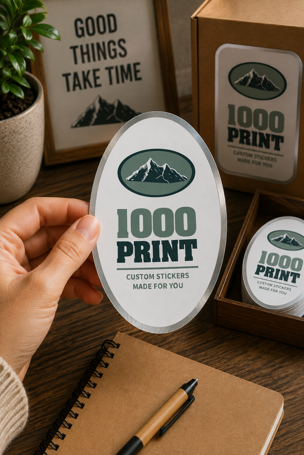 Custom Oval Silver Foiling Stickers | 1000 Print