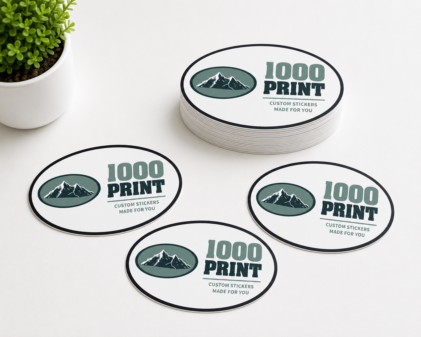 Custom Oval Sticker Singles | 1000 Print