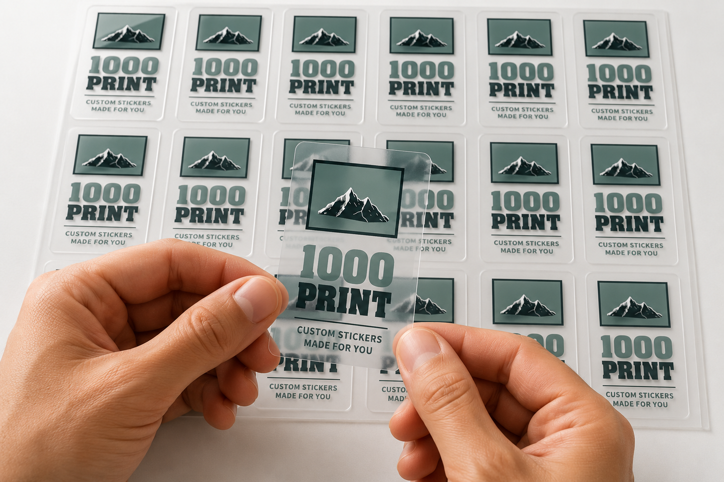 Custom Rectangle Clear Sheet Labels | 1000 Print
