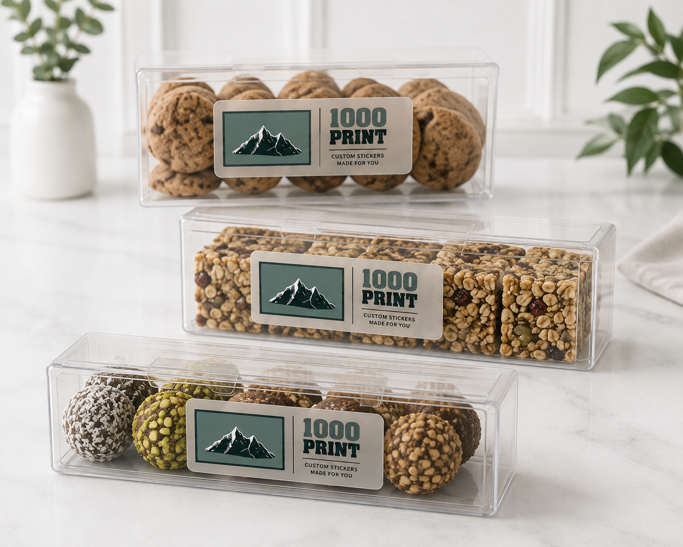 Custom Rectangle Clear Sheet Labels | 1000 Print