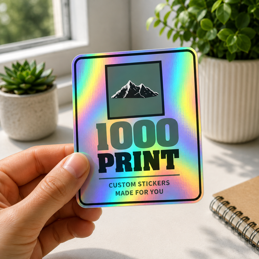 Custom Rounded Square Holographic Stickers | 1000 Print (Colour)