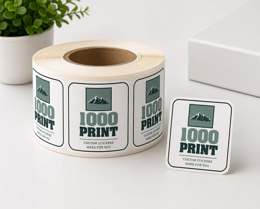 Custom Rounded Square Roll Label Stickers | 1000 Print
