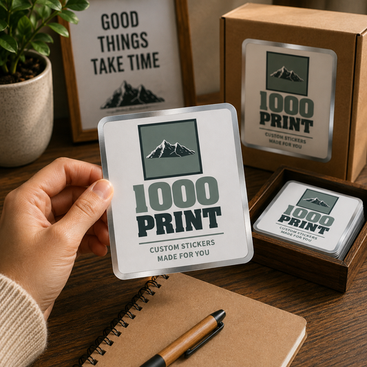 Custom Rounded Square Silver Foiling Stickers | 1000 Print
