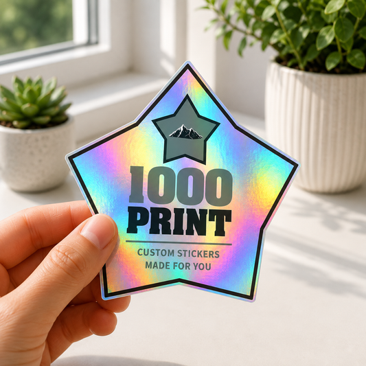Custom Shape Holographic Stickers | 1000 Print (Colour)