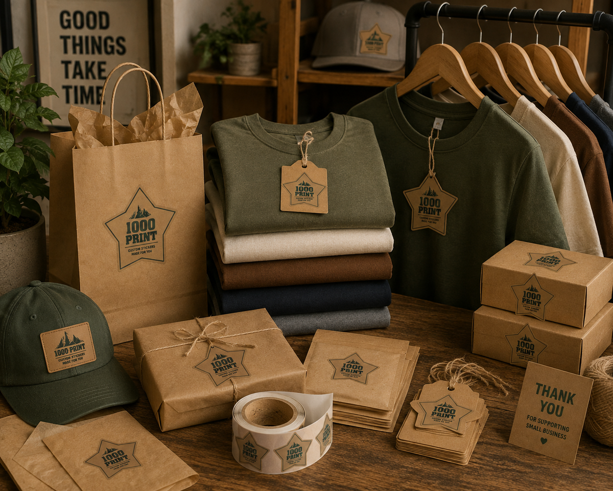 Custom Shape Kraft Paper Stickers | 1000 Print