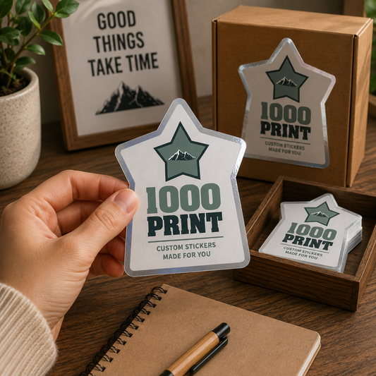 Custom Shape Silver Foiling Stickers | 1000 Print