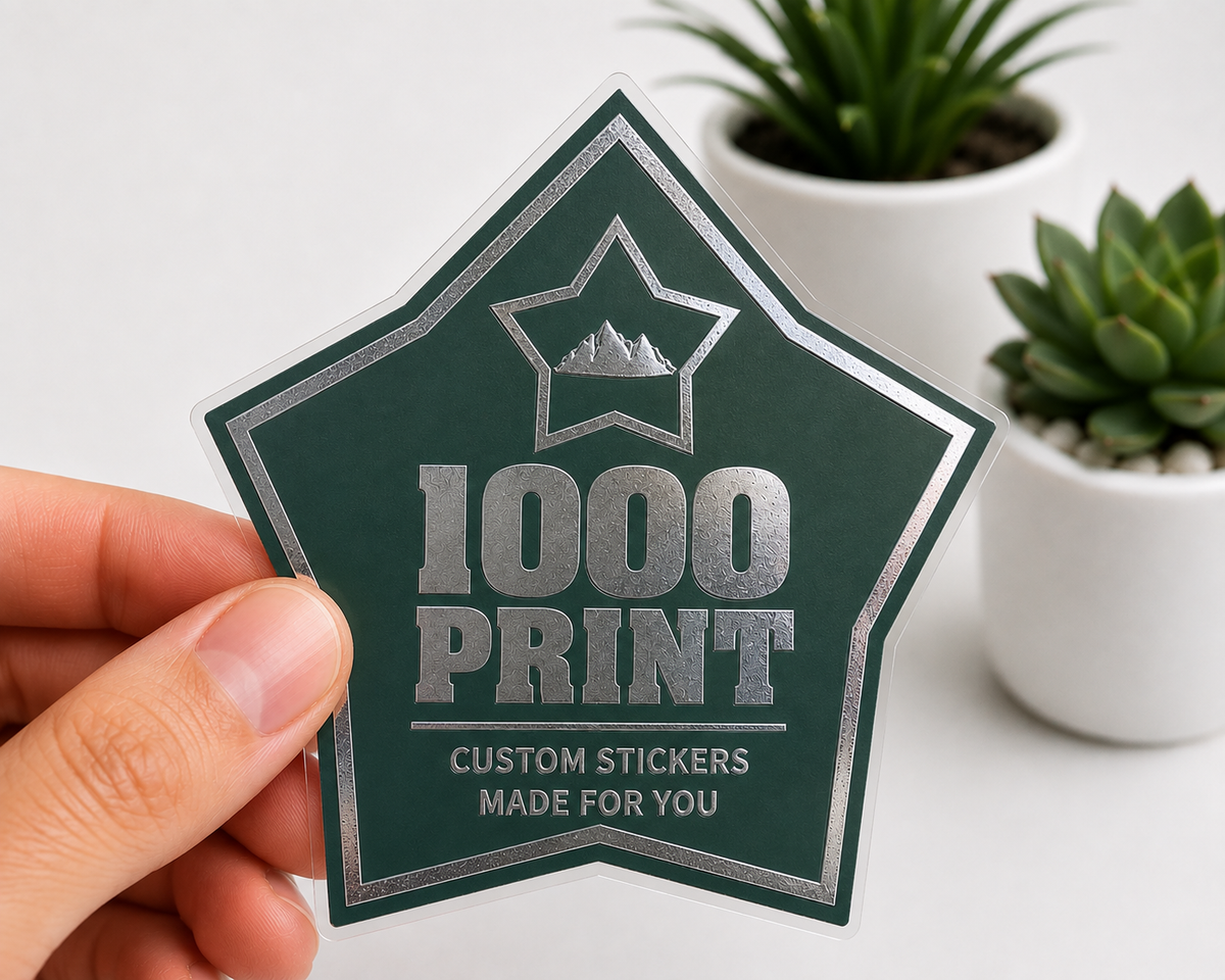 Custom Shape Silver Foiling Colour Paper Stickers | 1000 Print