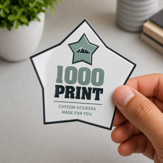 Custom Shape Spot UV Stickers | 1000 Print