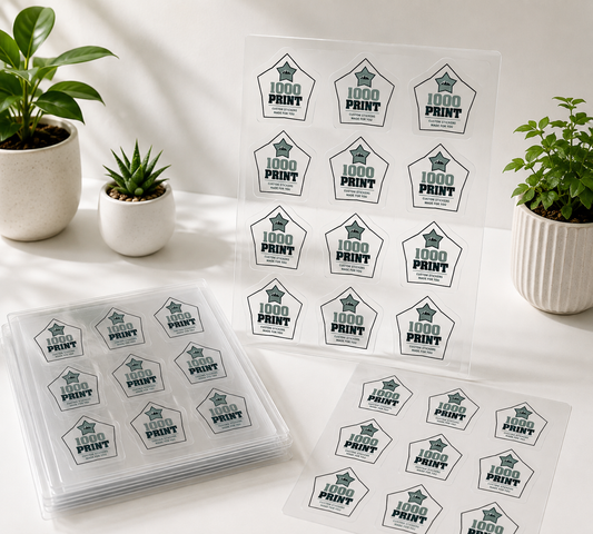Custom Shape Clear Sheet Labels | 1000 Print