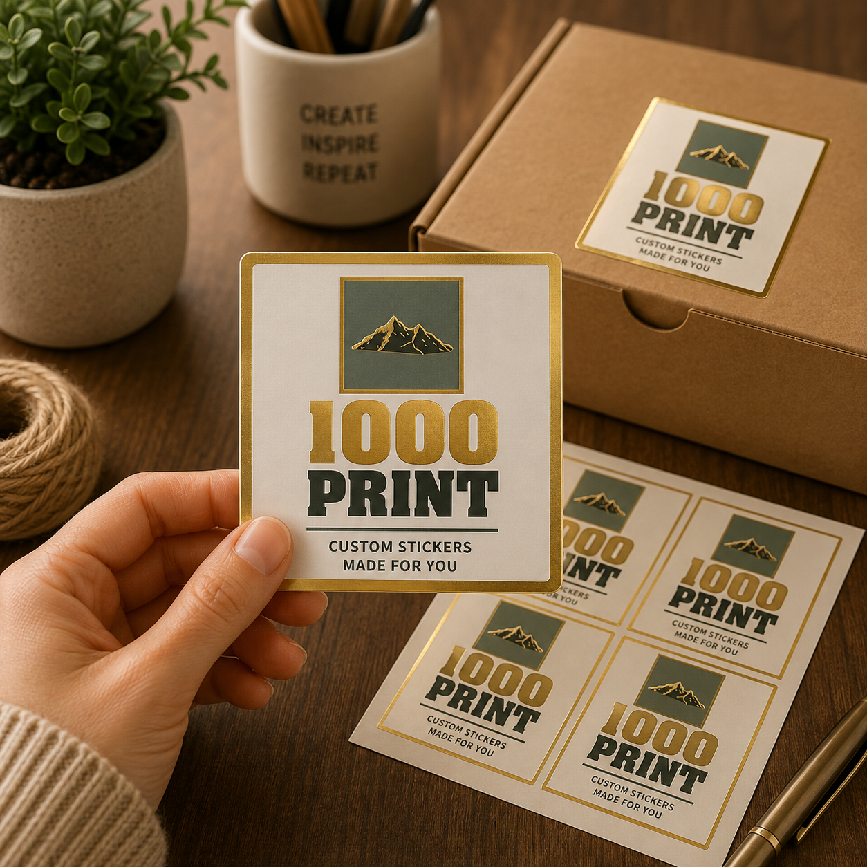 Custom Square Gold Foiling Stickers | 1000 Print