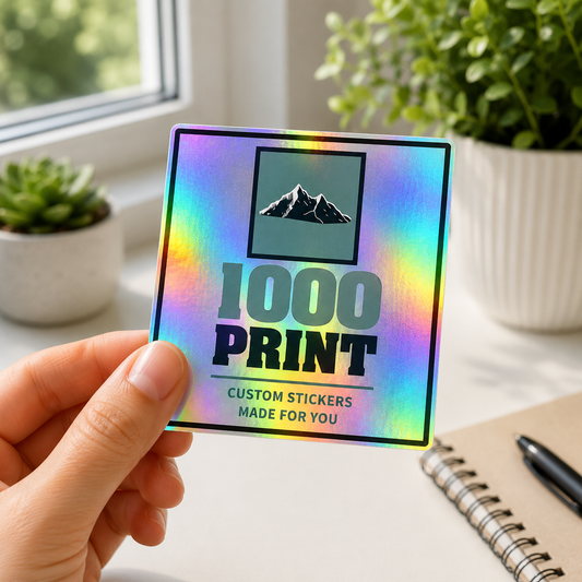Custom Square Holographic Stickers | 1000 Print (Colour)