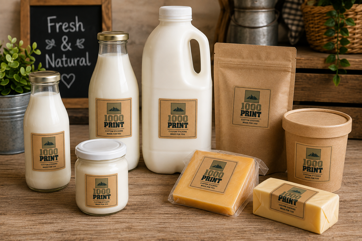 Custom Square Kraft Paper Stickers | 1000 Print
