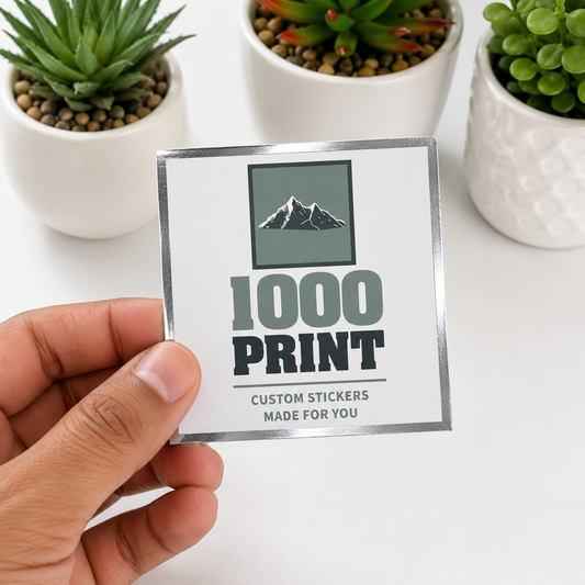 Custom Square Silver Foiling Stickers | 1000 Print