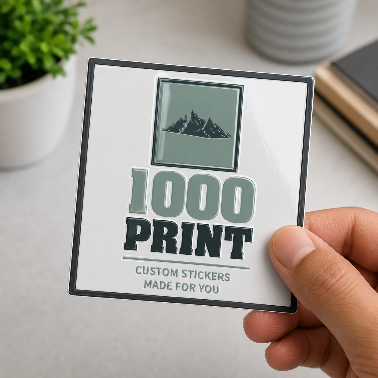 Custom Square Spot UV Stickers | 1000 Print